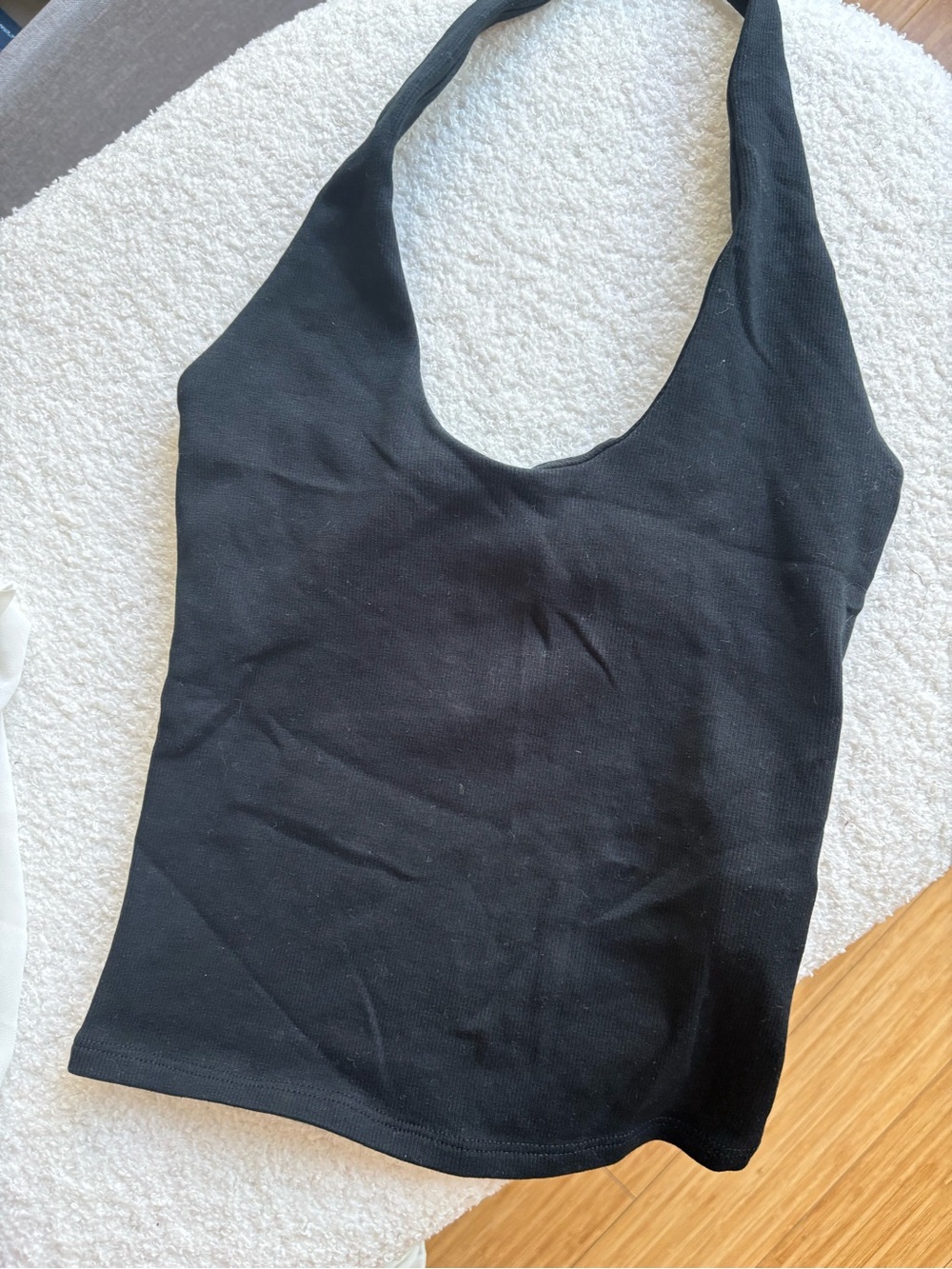 Zara Black Ribbed halter top